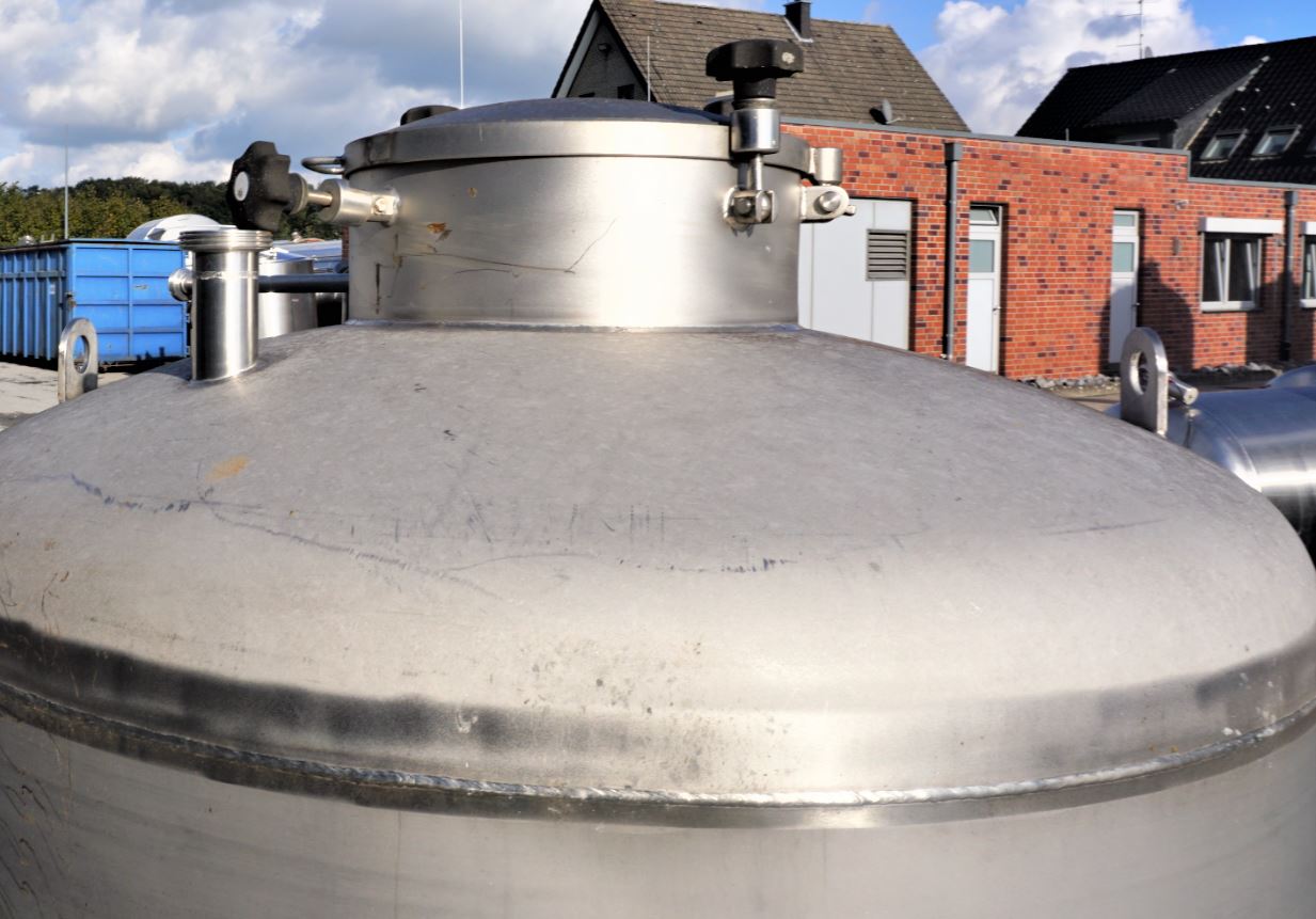 Druckbehälter 1.520 Liter aus V2A, einwandig