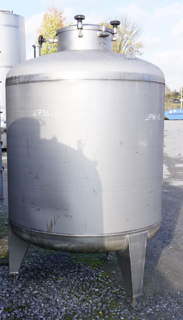 Druckbehälter 1.520 Liter aus V2A, einwandig