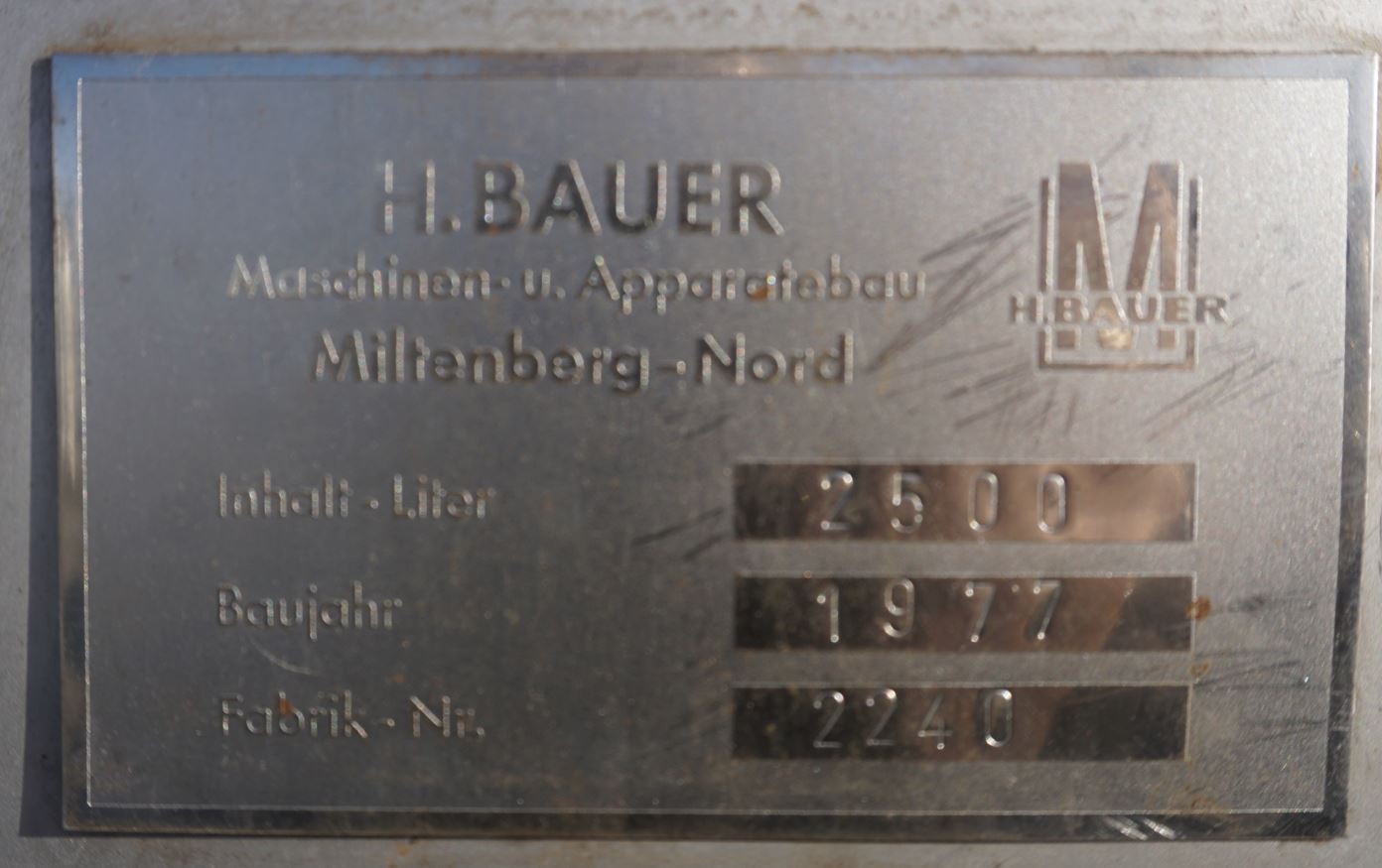 Behälter 2.500 Liter aus V2A einwandig