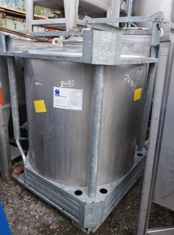 Rundcontainer 1.000 Liter aus V2A einwandig