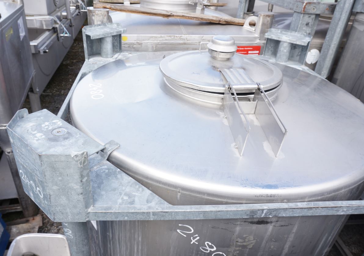 Rundcontainer 1.000 Liter aus V2A einwandig