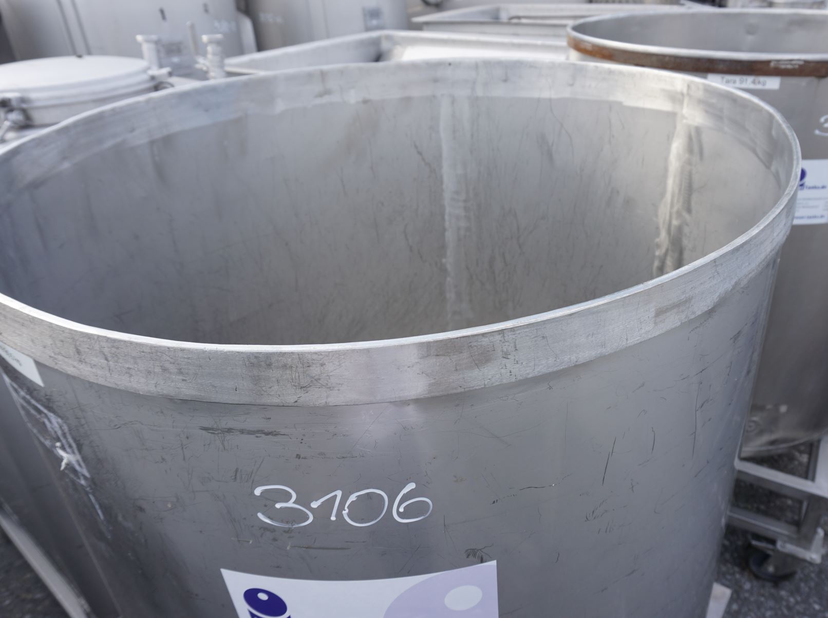Behälter 650 Liter aus V2A, einwandig, gebraucht