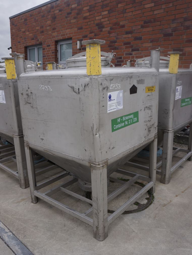 Schüttgutcontainer 800 Liter aus V2A einwandig