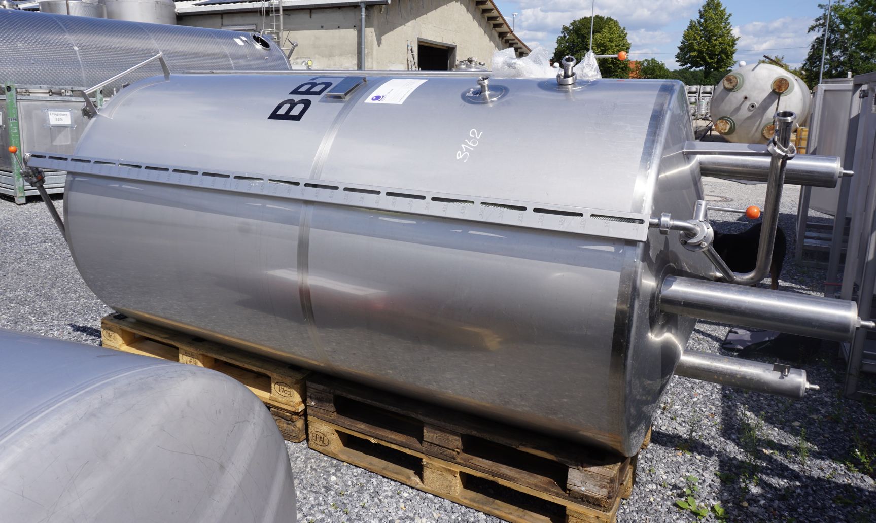 Drucktank 2.160 Liter aus V2A, kühlbar, isoliert