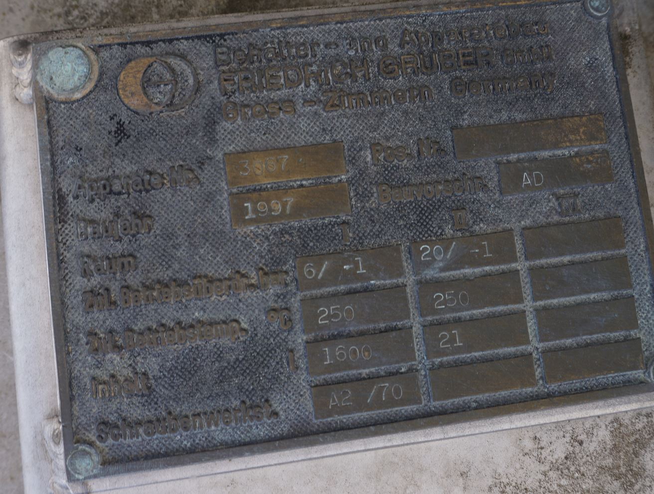 Druckbehälter 1.600 Liter aus V4A temperierbar, gebraucht