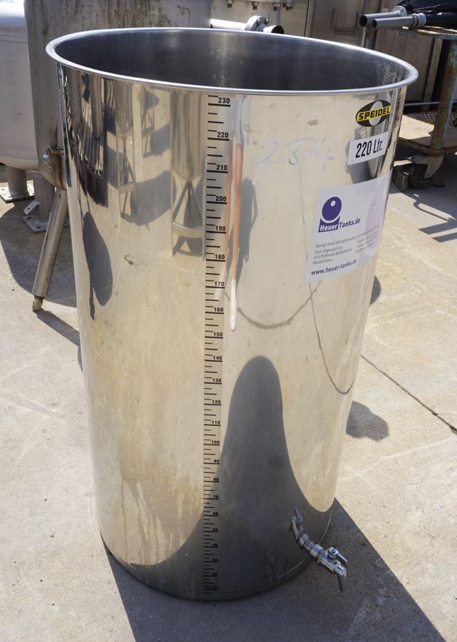 Behälter 220 Liter aus V2A einwandig