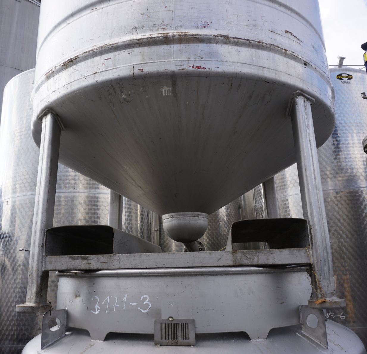 Rundcontainer 1.000 Liter aus V2A einwandig