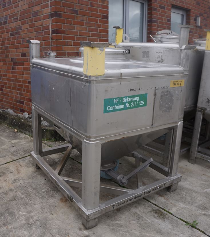 Schüttgutcontainer 800 Liter aus V2A einwandig