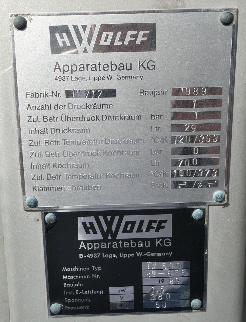 Mischbehälter 700 Liter, temperierbar, gebraucht