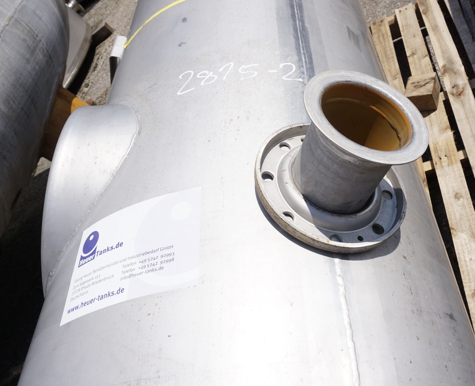 Druckbehälter 1.500 Liter aus V2A einwandig