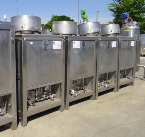 Durckbehälter 490 Liter aus V2A, gebraucht, temperierbar, isoliert