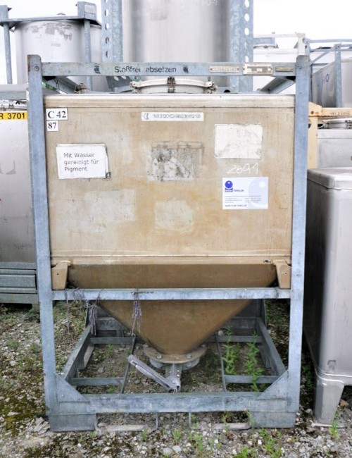 Container 1.300 Liter aus V2A einwandig, gebraucht