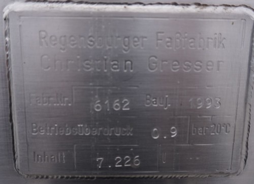 Behälter 7.226 Liter aus V2A, einwandig, temperierbar, gebraucht