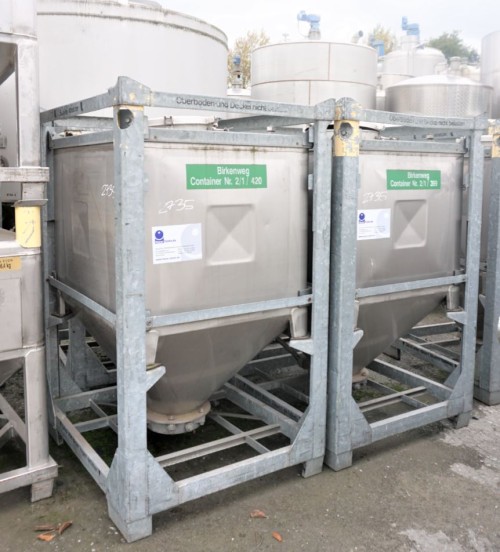 Schüttgutcontainer 1.000 Liter aus V2A einwandig, gebraucht
