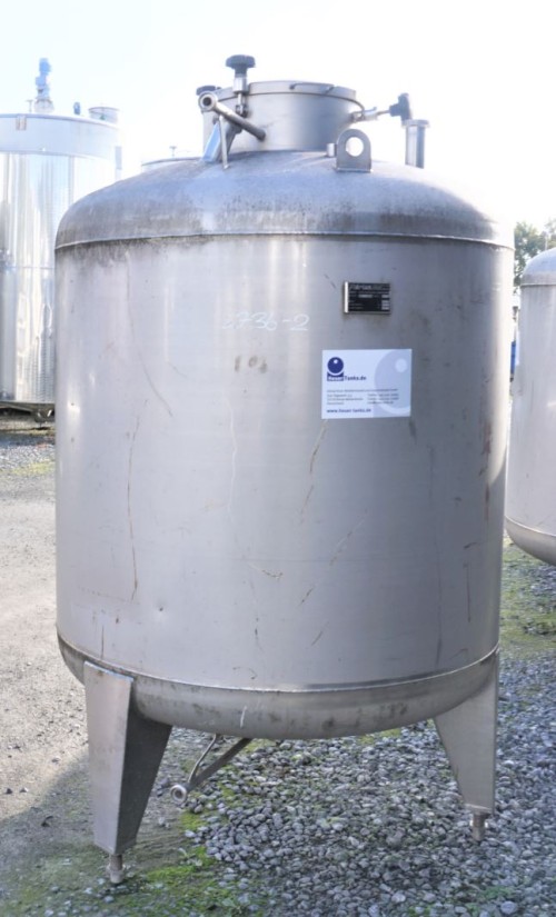 Druckbehälter 1.520 Liter aus V2A, einwandig, gebraucht