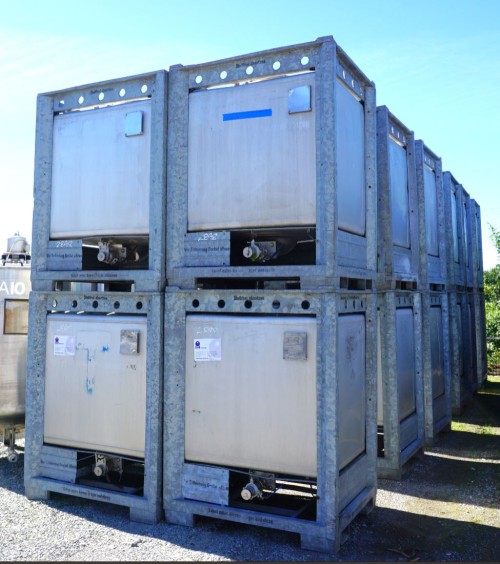 Container 1.000 Liter aus V2A einwandig, gebraucht