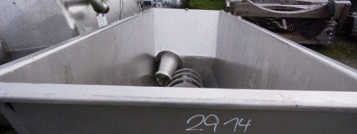 Wanne mit Zuführschnecke 1.500 Liter aus VA, gebraucht