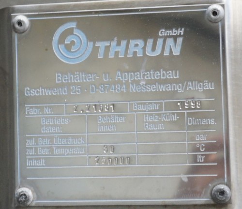 Behälter 250.000 Liter aus V2A isoliert, gebraucht
- Preis auf Anfrage -