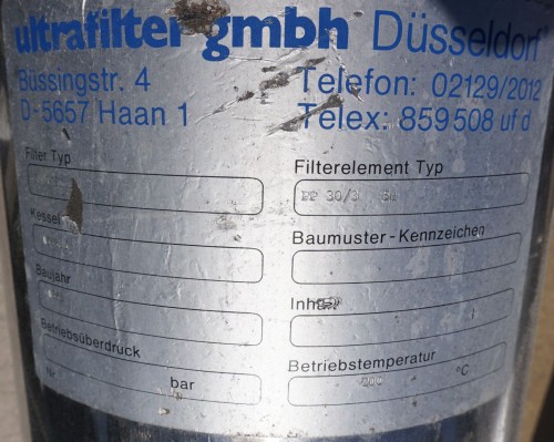 Filter 35 Liter aus V4A, gebraucht