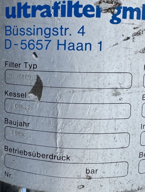 Filter 35 Liter aus V4A, gebraucht