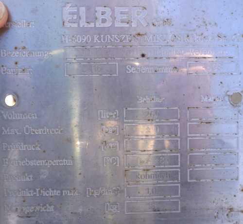 Behälter 260 Liter aus V2A, einwandig, gebraucht