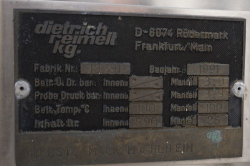 Behälter 500 Liter aus V2A, einwandig, gebraucht