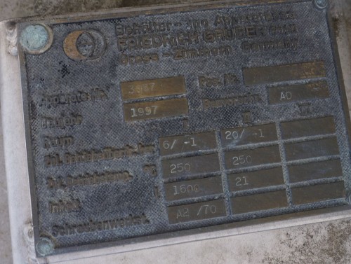 Druckbehälter 1.600 Liter aus V4A temperierbar, gebraucht