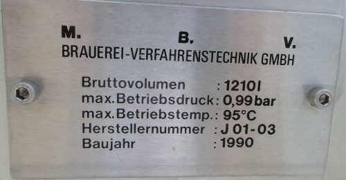 Druckbehälter 1.210 Liter aus V2A, einwandig, gebraucht