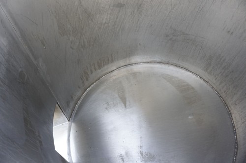 Feststoffbehälter 900 Liter aus V2A, einwandig, gebraucht
