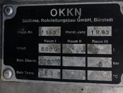 Behälter 5.000 Liter aus V2A einwandig, gebraucht