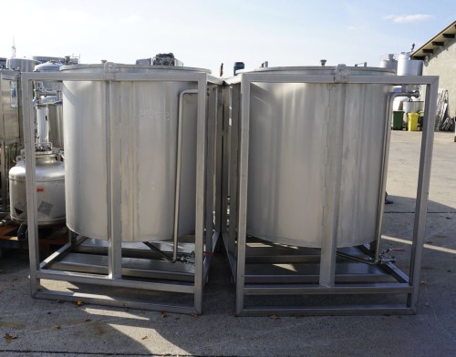 Behälter 1.000 Liter aus V2A, einwandig, gebraucht