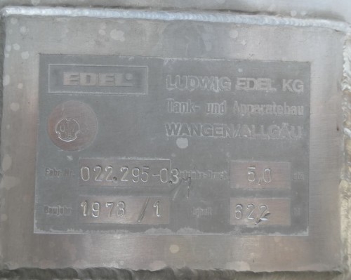 Behälter 6.220 Liter aus V2A, einwandig, gebraucht (ehem. Drucktank)