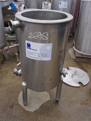 Heisshaltebehälter 100 Liter aus V2A, temperierbar, isoliert, gebraucht