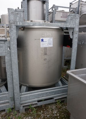Container 1.000 Liter aus V4A, einwandig, gebraucht