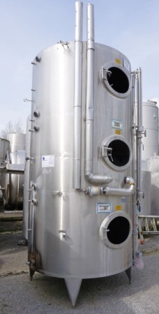 CIP-Behälter 3 x 2.000 Liter aus V2A, einwandig, gebraucht